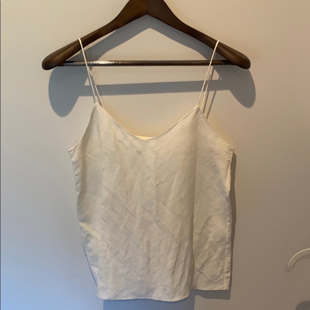 White linen tank top